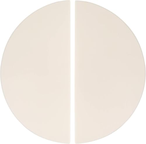 Dongftai (2-Pack) 15 Half-Moon Ceramic Heat Deflector Plates for Kamado Joe Classic I, II, III,Big Green Egg BBQ Accessories