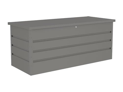 Vente-unique - Coffre de rangement de jardin en acier galvanisé gris - 750L - TOMASO
