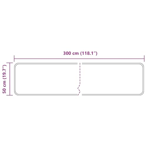 Tapis de couloir gris 50x300 cm MARSA en polyester velours et PVC - 4