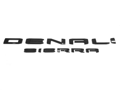 Image of 4pack Set 2019-2026 Emblems Denali DenaliHD Plus Sierra Letters Badges 3D NAMEPLATE Replacement for Sierra 2500HD 3500HD 2500 HD 86790675 86532074 (Gloss Black)
