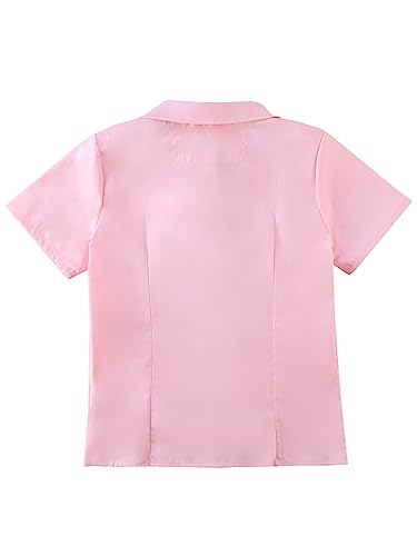Smith's American Girls' S/S Button-Up Shirt - Pink, 163