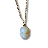 Natural Pearl Necklace, Hand-carved Pearl Skull Necklace, Dainty Pearl jewelry, S925 Silver Necklace, S925 Gold plated Necklce, 14k Gold filled Necklace•