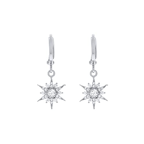 Boucles d'oreilles créoles en argent sterling 925 et zircon cubique pour femme