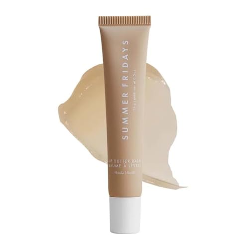 Summer Fridays Lip Butter Balm – Conditioning Lip Mask and Lip Balm for Instant Moisture, Shine and Hydration – Sheer-Tinted, Soothing Lip Care – Vanilla (.5 Oz)