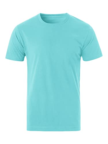 Hat and Beyond Men's Natural High Grade Organic Cotton Crew Neck Short Sleeve Tee Shirt - Main Image