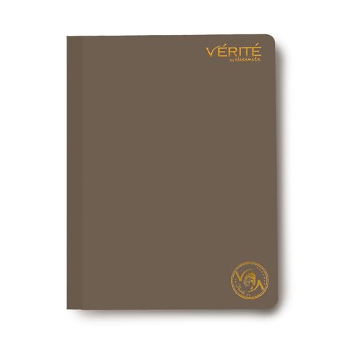 Image of Lay Flat Binding Notebook - Verite by Classmate Ideal for School Students, Taupe Brown Color, Size (cm) 24 X 18, Single Line, Thick Premium 120 Pages with Low Ink Bleed for Smooth Writing Experience