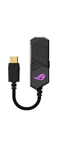 Image of ASUS ROG Clavis USB-C Gaming DAC (ESS 9281 Quad DAC Amplifier, AI Noise-Canceling Mic, MQA Rendering, Aura Sync RGB, Compatible with PC, Mobile, Playstation 5, and Switch)