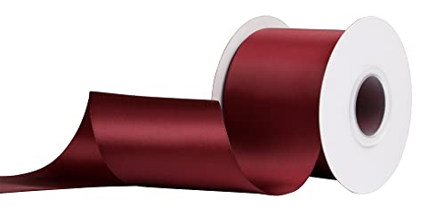 Ribbonitlux 3" Wide Double Face Satin Ribbon 25 Yards (277-Burgundy）, Set For Bow, Party Decor, Sewing Applications, Wedding And Craft #TOP3