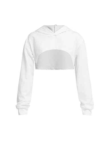 Opiniones y reviews de Sudaderas sin capucha para Niña , tabla con los diez mejores. 47 Ecolala - Sudadera corta con capucha para niñas, suéter de manga larga, suave, casual, linda sudadera, Blanco, 11-12 Años