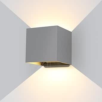 Apliques pared led impermeables gris para evitar humedad exterior