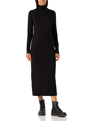 JACK & JONES Damen Jxcat Soft Roll Neck Dress Knit Sn Kleid, Schwarz, M