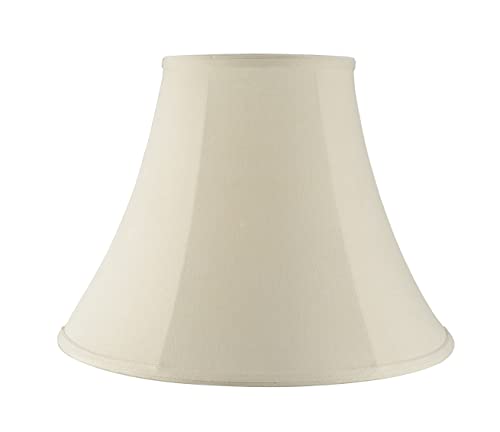Image of Aspen Creative 38004 Traditional Handsewn Bell Shaped Collapsible Spider Construction Lamp Shade in Cream, 8 inch Top x 17 inch Bottom x 13 inch Slant, Set of 1
