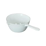 cucharilla de porcelana de laboratorio uso 🔸 PRÁCTICO – esmaltado por dentro y por fuera excepto el borde y la parte superior del mango. Con pico, lo que permite verter o traspasar líquidos a otro recipiente con comodidad