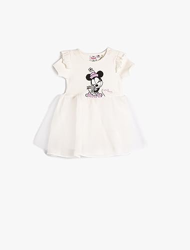Vestido Minnie Mouse de manga corta con falda de tul para niñas