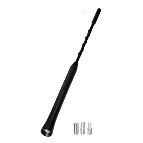 SZSAUTO Car Antenna Replacement, 9 Inch Flexible Rubber Vehicle Roof Mounted Antenna Mast Universal AM FM Car Radio Antennas for Cars Trucks SUVs, with M4 M5 M6 Threaded Adapters