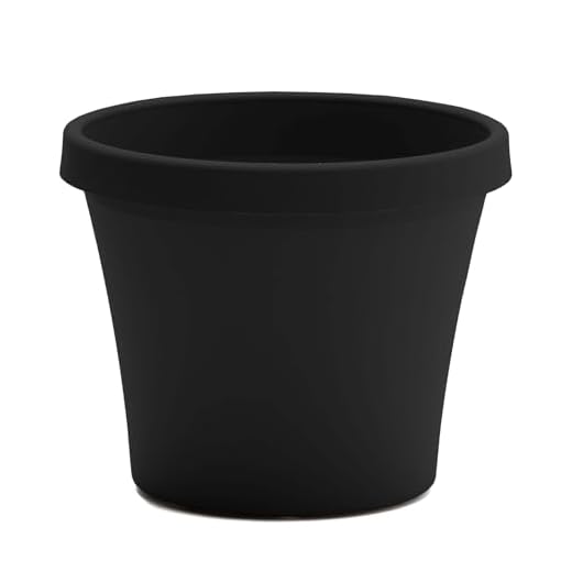 Bloem Terra Pot Planter (TR1200), Black, 12" (Saucer not included)