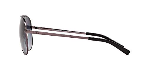 Armani Exchange Unisex Sunglasses Shiny Gunmetal & Black Frame, Gradient Grey Polarized Lenses, 61MM2