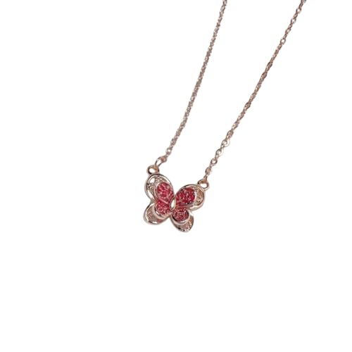 Collier papillon en filigrane double couche pour femme et chaîne de clavicule