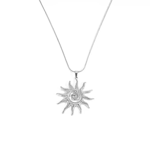 Collier soleil en acier inoxydable anti-ternissement, chaîne clavicule
