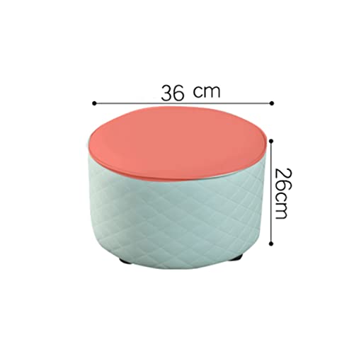 Repose-pieds ottoman cuir véritable marron salon banquette rangement - 4