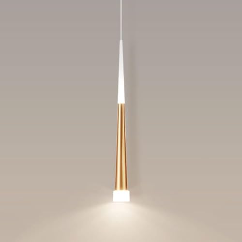 Luminaire suspendu design moderne cône finitions gold et blanc
