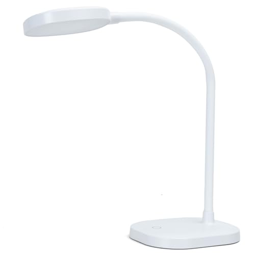 Aigostar Flexo Escritorio, Lampara Escritorio Led con Brazo Flexible, USB-C Cable, Control Táctil, 3 Brillo Modos, Luz Natural 4000K, Blanco, Lampara LED Para Dormitorio, Lectura, Estudio