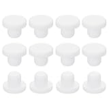 QUARKZMAN 35 Stück Silikon Lochstopfen 11mm Weiße Hochtemperatur T Typ Gummi Stopfen Für 10.3-11.05mm Löcher Solide wasserdichte Knopfloch Endkappen Für Rohrlöcher