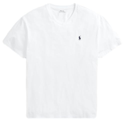 Image of POLO RALPH LAUREN Mens T-Shirt V-Neck (M, White), Medium