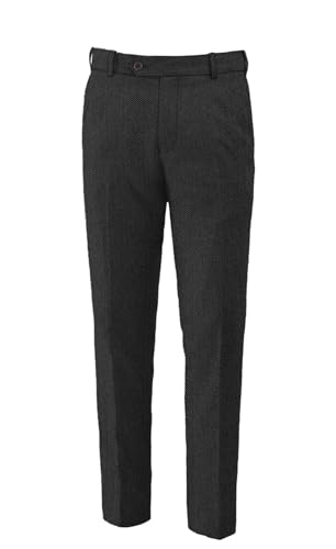 Men's Dress Pants Wool Blend Regular Fit Slacks Trousers for Work - Main Image