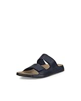 ECCO Men's Cozmo Leather Slide Sandal, Quick Fastener Marine, EU 42/US 8-8.5
