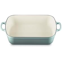 Le Creuset Enameled Cast Iron Signature Rectangular Roaster, 5.25 qt. 9.8" x 13", Sea Salt