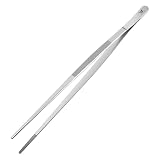 MILLION SOURCE 30cm Edelstahl Kochpinzette - profi Küchenzange mit gezackten Spitzen für Grillen, Braten, Garnieren & Servieren - Präzisionszange für Küche, BBQ & Restaurant (Silber)
