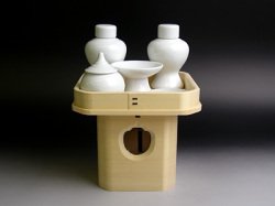 伊勢 - 宮忠 - 【神具セット】三方 木曽桧5寸・土器セット 5寸