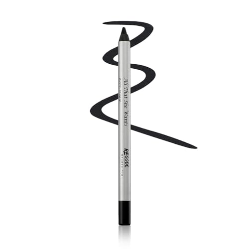 Recode Black Kohl Kajal Pencil All That She Wants 1.20 GMS|Waterproof,Smudgeproof|Darkest Black|One Stroke Smooth Glide|Long-lasting