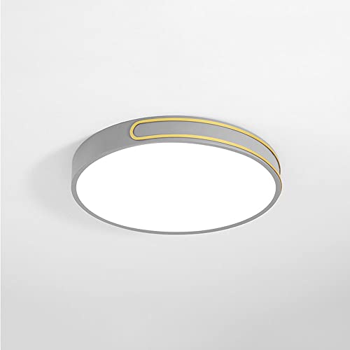 Luz De Techo De Montaje Empotrado LED Redonda Moderna Plana, Lámpara De Techo De Atenuación De Tres Colores, Luz De Techo De Hierro Delgado,Accesorio De Iluminación De Decoración De Dormitorio