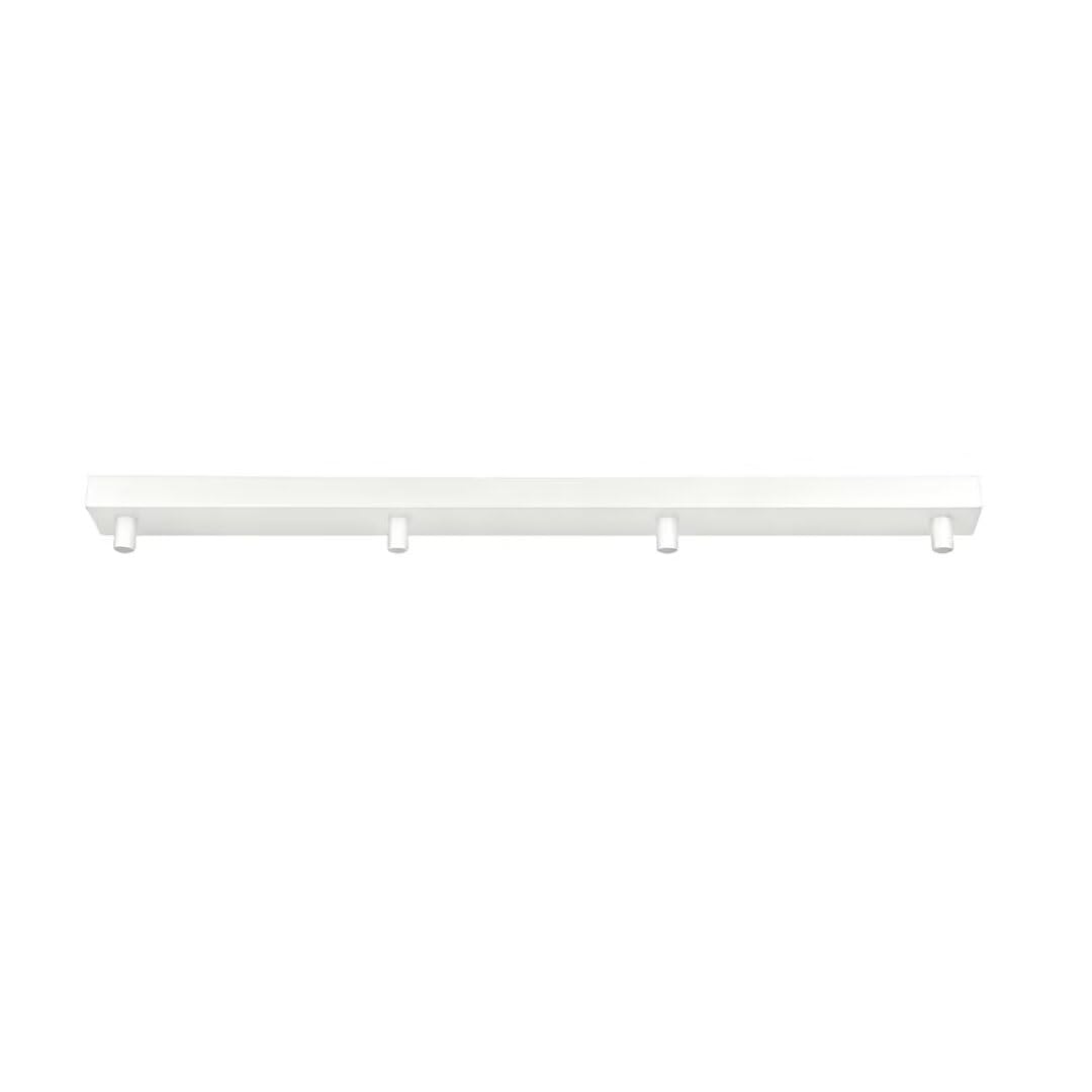 AstrizLamp White 4 Way Ceiling Rose 60cm Rectangular 4 Hole Canopy Iron Finish Powder Chassis Multi Outle Pendant Light Fitting Plate Canopy Kit for Ceiling Lights, Hanging Fixture All Lamps