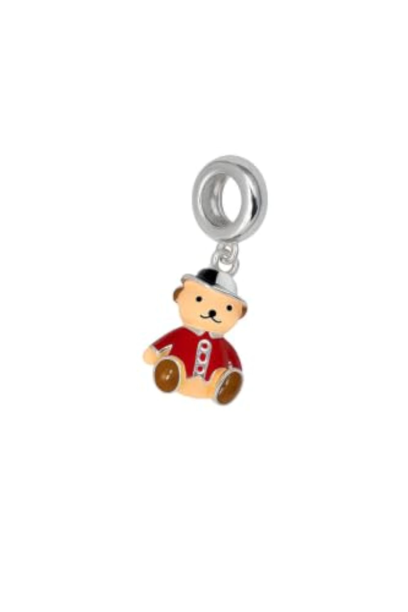 Women's 925 Sterling Silver Gentleman Bear Charm Pendant