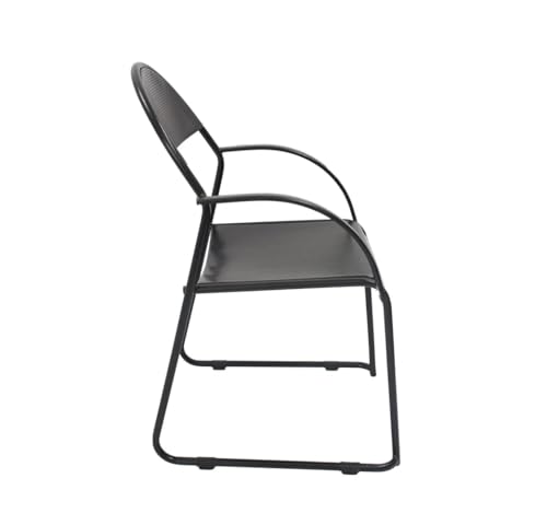 Image of Da URBAN 1 Seater Metal Chair with Arm Chair (Black)