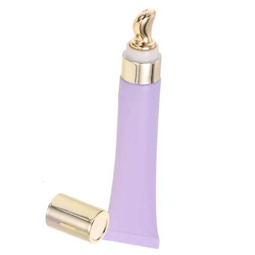 Lurrose 紫色磨砂ソフトチューブ 金色マッサージヘッド付きアイクリーム用空容器 軽量で携帯便利 液漏れ防止設計で女性や若者のスキンケア