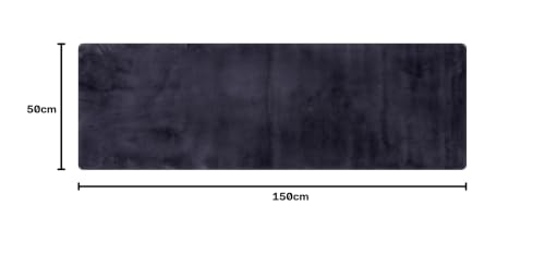 Image of Pano Fur Stylish Anti -Skid Backing Super Soft Runner for Bathroom, Kitchen & Living Room Runner, Anti -Skid, Bedside Runner for Bedroom, Floor, Home Decoration, Cashmere 50X150 Cm, Dark Grey