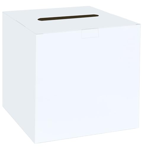 SietDESEO White Card Box for Party Large Gift Card Box Holder 9.8" x 9.8" Money Cards Box Diy Card Box for Wedding Reception Baby Shower Birthday Cards Box Holder