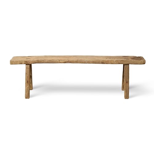 Image of Artissance 20 inch H Vintage Noodle Bench 5-5.5ft Long Weathered Natural (Size and Finish Vary)