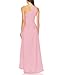 Capuffy Women's Sexy One Shoulder Long Formal Dress Ruched Waist High Split Cocktail Wedding Guest Party Maxi Dress 02(Pink,XS)