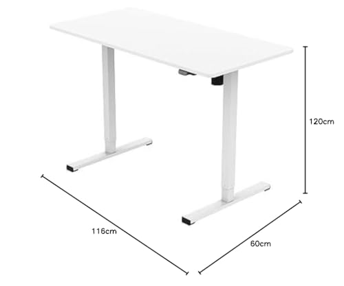 Image of Motorized Height Adjustable Desk (1500x750mm /5x2.5ft, White Frame & White TT) with Basic Controller.