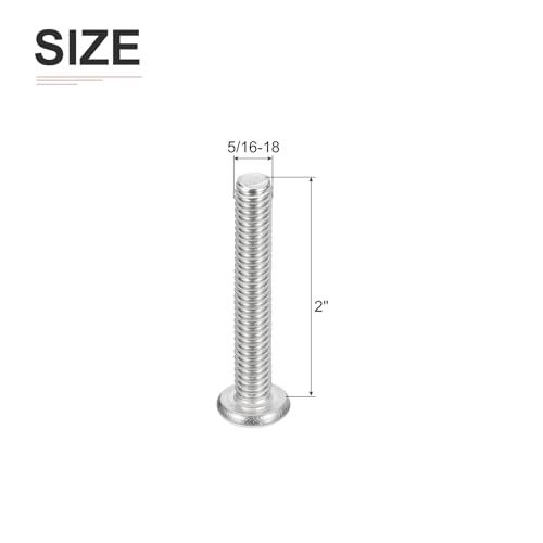 DTGN 5/16-18x2" Pan Head Machine Screws, 25Pcs 304 Stainless Steel, Phillips Drive, UNC Full Thread, Bright Finish, Screws Bolts Kit - Image 2