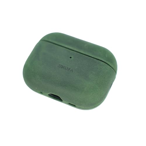 Protection AirPods Pro 3 cuir vintage vert pour le quotidien et les voyages