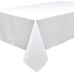 Rectangular Table cloth 140×240 cm – 100% Cotton White Tablecloth– Washable & Reusable – Ideal for Christmas, Dining, Parties and Seasonal Decor