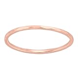 Hammered Stacking Ring | 1mm Skinny Textured Ring in Silver, Gold, or Rose Gold | Comfort Fit USA Sizes 4-12 (7, 14K Rose Gold Fill) -  Melanie Golden Jewelry