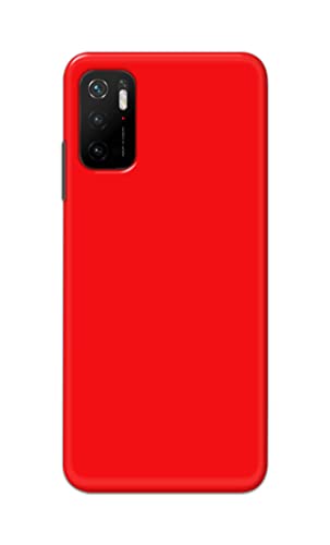 Image of Printed Hard Back Cover Case for Mi Poco M3 Pro 5G Back Cover (Plain Red) -1803
