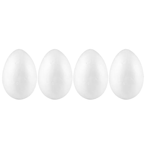 Angoily Huevos de Espuma para Manualidades 15 CM 4 Piezas para Decoración de Pascua Huevo Falso para Pintar y Hacer Tú Mismo Material DIY para Actividades Infantiles y Fiestas